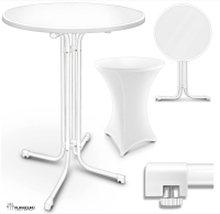 Gastro Stehtisch, Rund, Ø70cm, Weiß