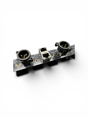 XLR Verbinderplatine 4in 4out für 1HE 12x D-Norm Rackblende mit RJ45 CatCore