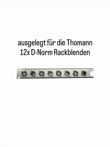 XLR Verbinderplatine 4in 4out für 1HE 12x D-Norm Rackblende mit RJ45 CatCore