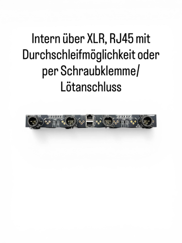 XLR Verbinderplatine 4in 4out für 1HE 12x D-Norm Rackblende mit RJ45 CatCore
