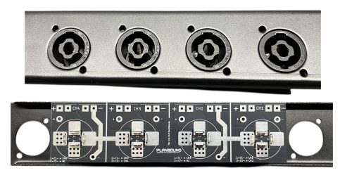 SpeakON Verbinderplatine für 1HE 12x D-Norm Rackblende