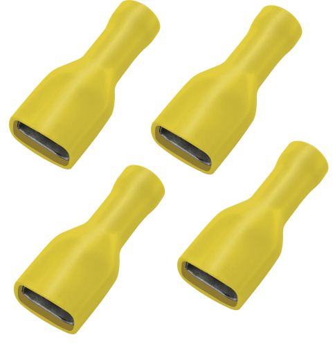 4er Set Flachsteckhülse zum crimpen - 6.3mm - für Ader 4-6mm² - vollisoliert