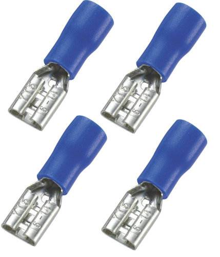 4er Set Flachsteckhülse zum crimpen - 4.8mm - für Ader 1,5-2,5mm² - für Neutrik Buchsen